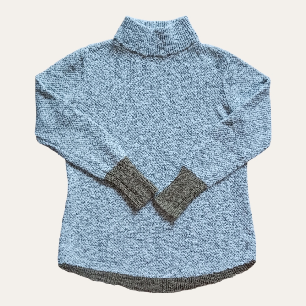 L.L. Bean Signature Cotton / Linen Ragg Mock Turtleneck Knit Sweater